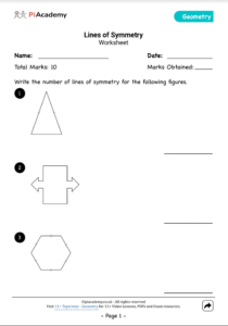 47. Lines of Symmetry Worksheet