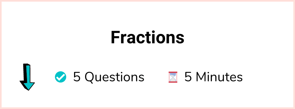 Fractions Quiz Questions Banner