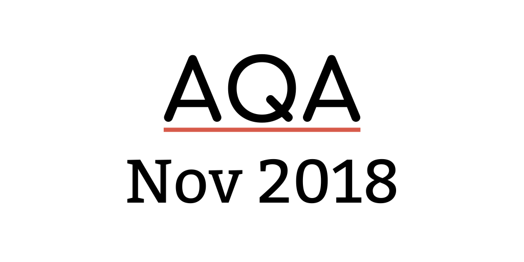 GCSE AQA November 2018 English Past Papers