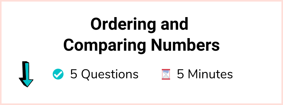 Order and Compare Numbers Quiz Questions Banner