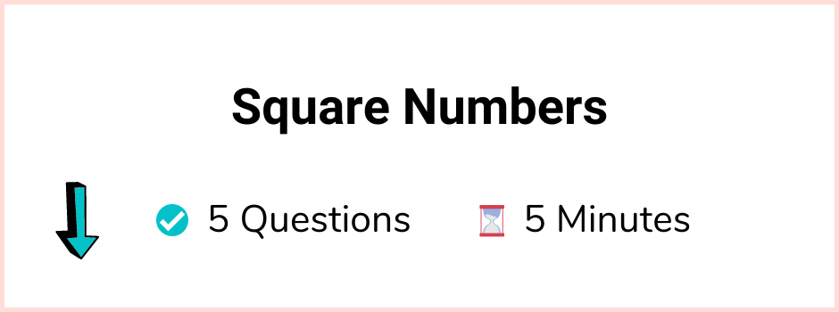 Square Numbers Quiz Questions Banner