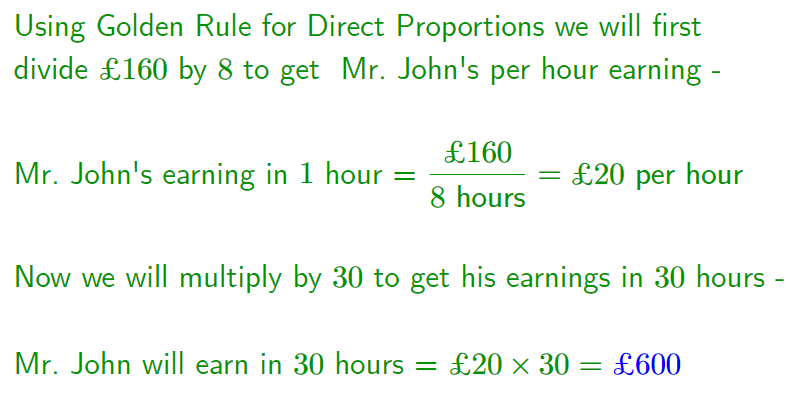 Direct proportion example 1