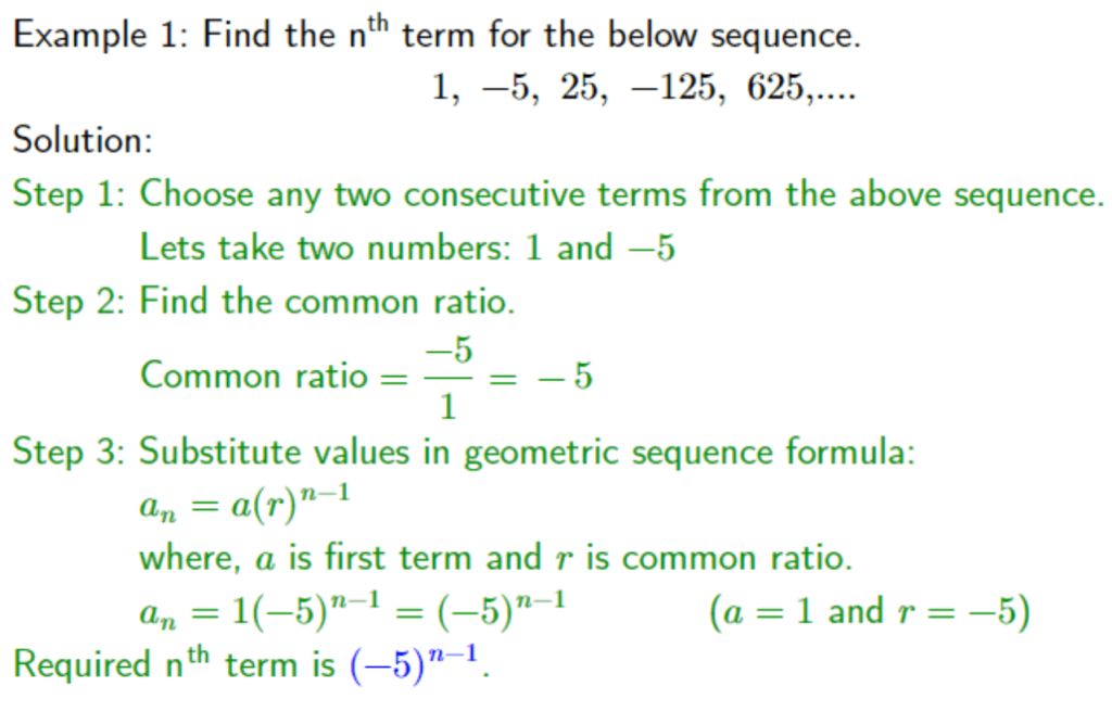 Example 03 Geometric Sequences Math Solution