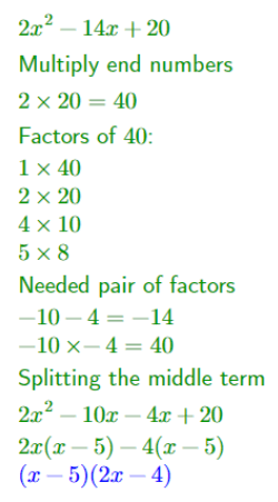 GCSE Factorising Quadratics Image 03