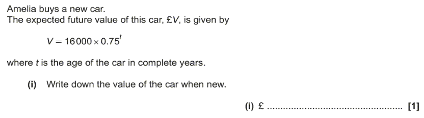 GCSE Growth and Decay Quiz Question 01