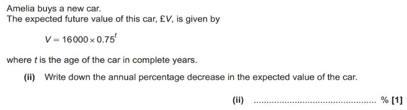 GCSE Growth and Decay Quiz Question 02
