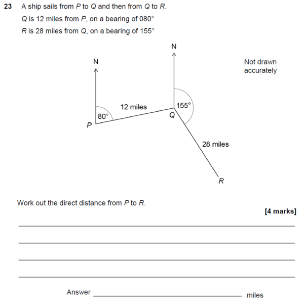 GCSE (9-1) Maths - Bearings - Past Paper Questions | Pi Academy