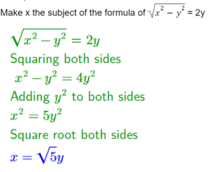 Rearranging Formulae Math solution 04