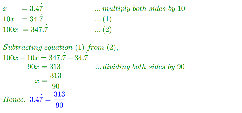 Recurring Decimals Example Solution 02