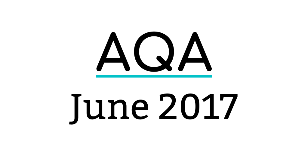 GCSE AQA June 2017 Maths Past Papers