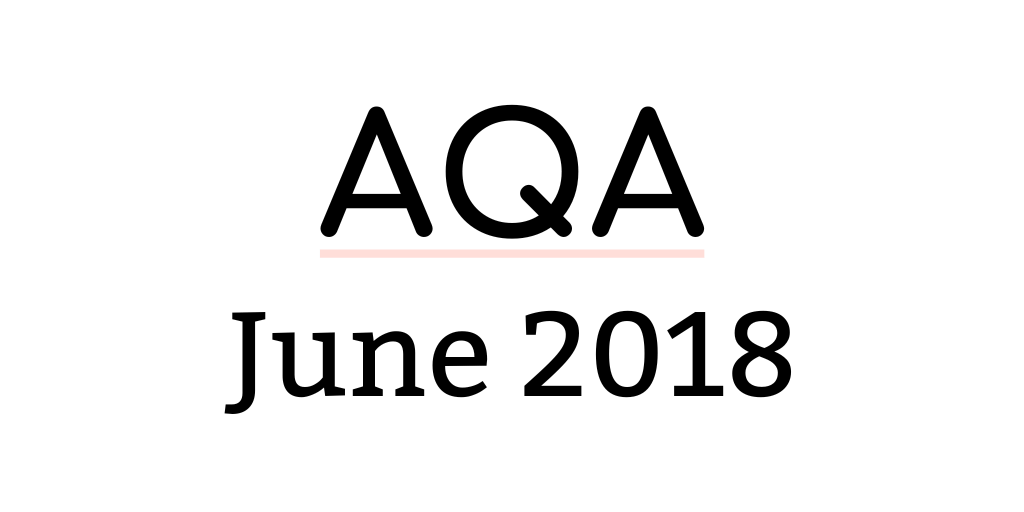 GCSE AQA June 2018 Maths Past Papers 01