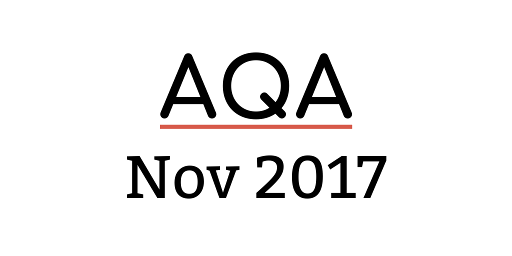 GCSE AQA Nov 2017 Maths Past Papers
