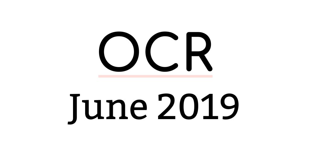GCSE OCR June 2019 Maths Past Papers