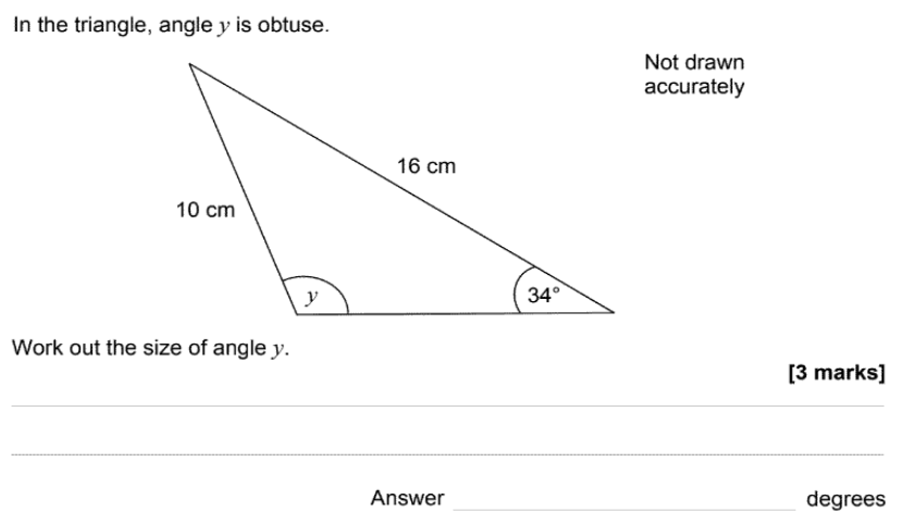 GCSE Sine Rule Quiz Question 02