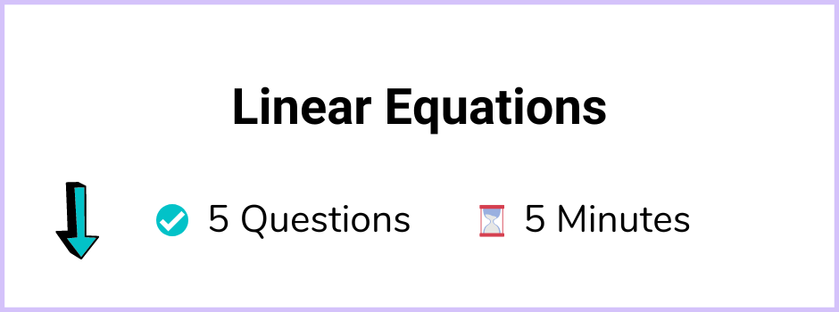 11+ TopicWise Linear Equations Article Quiz Image