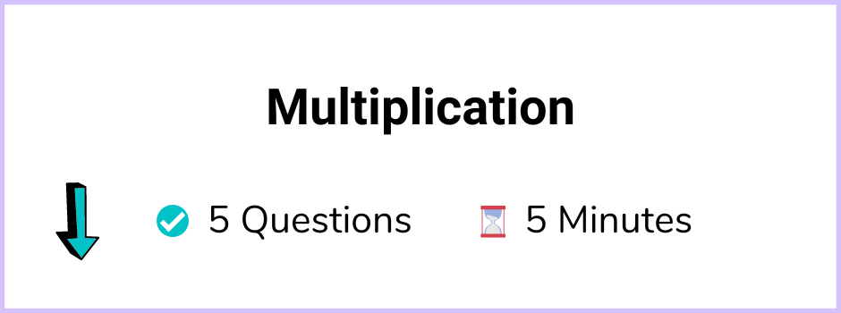 11+ Topicwise Multiplication Article Quiz Image
