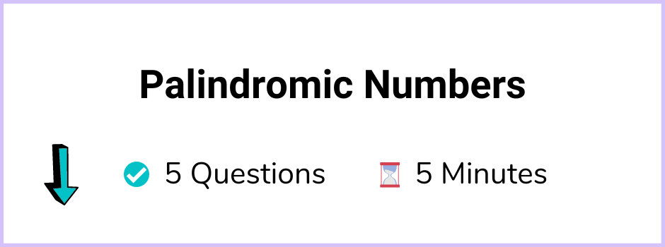 Palindromic Numbers-11+ Topicwise Article-Quiz Banner