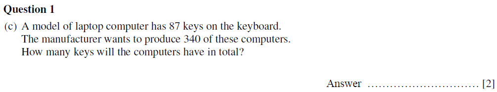 Question 03-Oundle School First Form Mathematics 2020