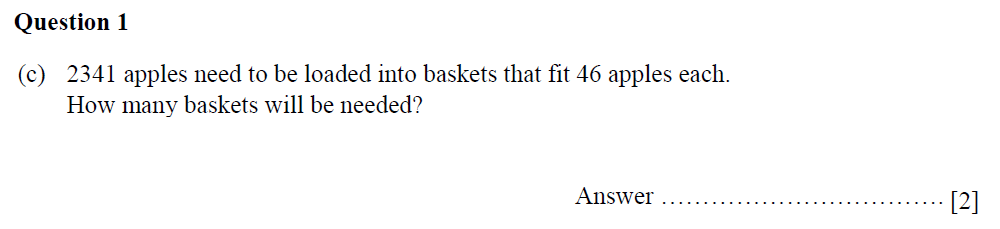 Question 03 Oundle School Second Form Mathematics 2019