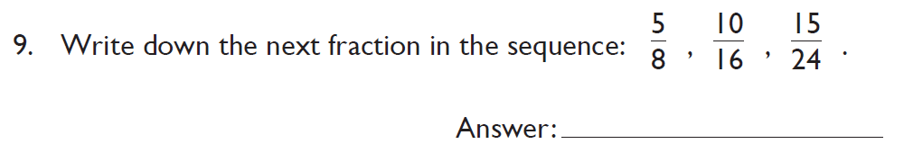 Question 09 Kings College School Section A 11 Plus for 2023 entry Pretest for 2025 Entry