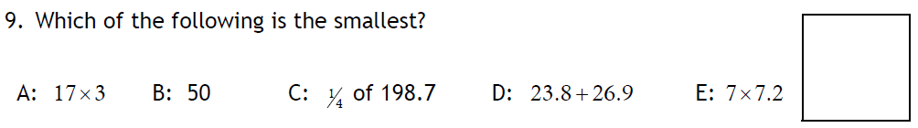 Question 09-Latymer Upper School 11 Maths Sample Paper 2 2021