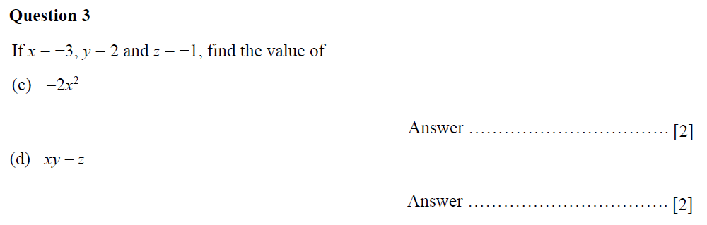 Question 09 Oundle School Second Form Mathematics 2019