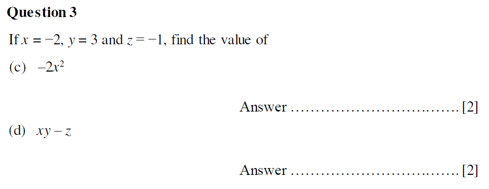 Question 09 Oundle School Second Form Mathematics 2020