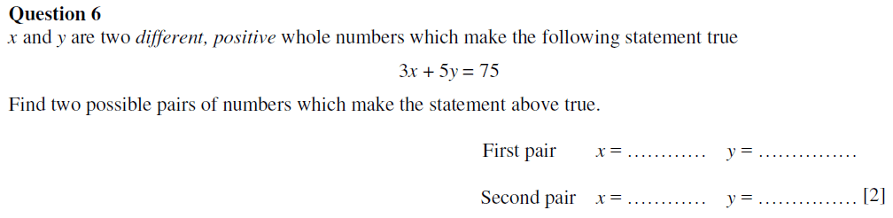 Question 10-Oundle School First Form Mathematics 2020