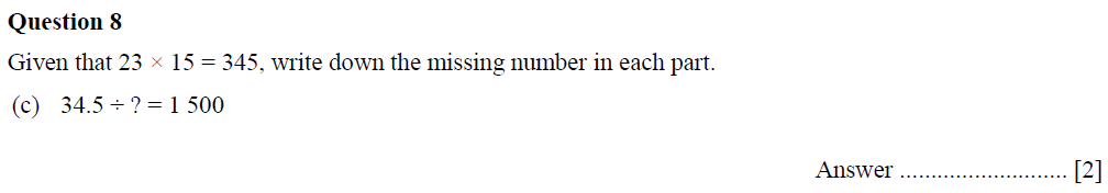Question 12-Oundle School First Form Mathematics 2019