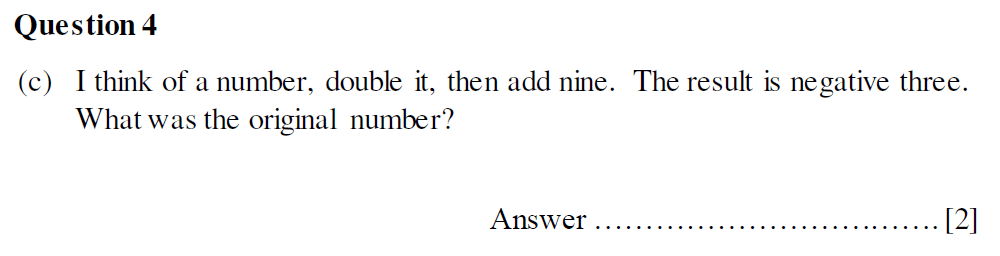 Question 12 Oundle School Second Form Mathematics 2020