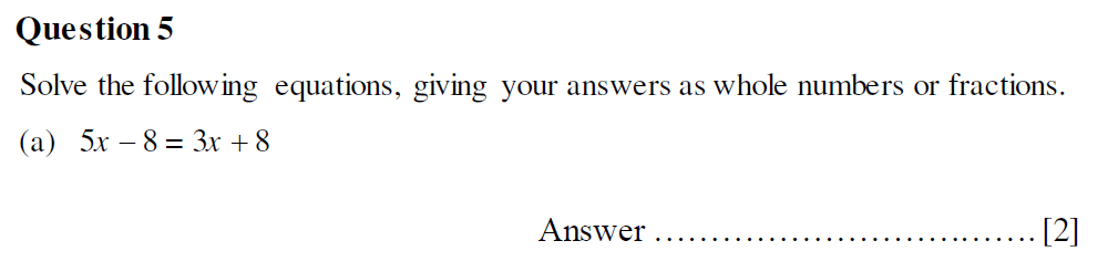 Question 13 Oundle School Second Form Mathematics 2020