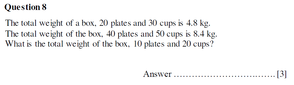 Question 17 Oundle School Second Form Mathematics 2020