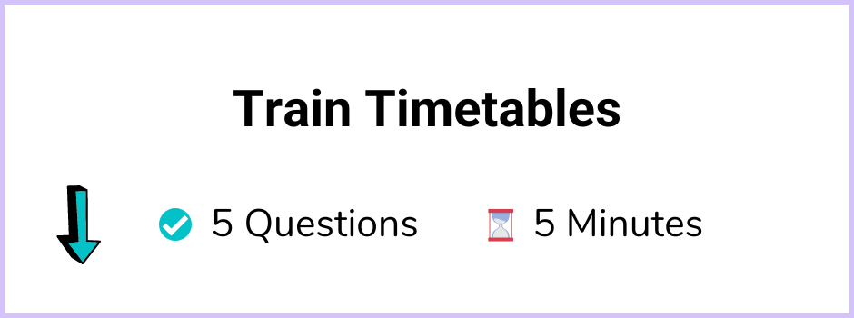 11+ Topicwise Train Timetables Article Quiz Image
