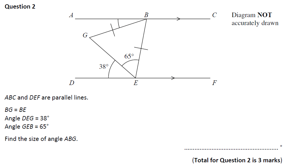 Question 02 - Eltham College - 13 Plus Maths Entrance Test 2019