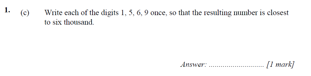 Question 02 - Merchant Taylors School 11 Plus Maths Specimen Paper 2