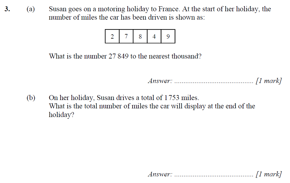 Question 03 - Merchant Taylors School 11 Plus Maths Specimen Paper 1