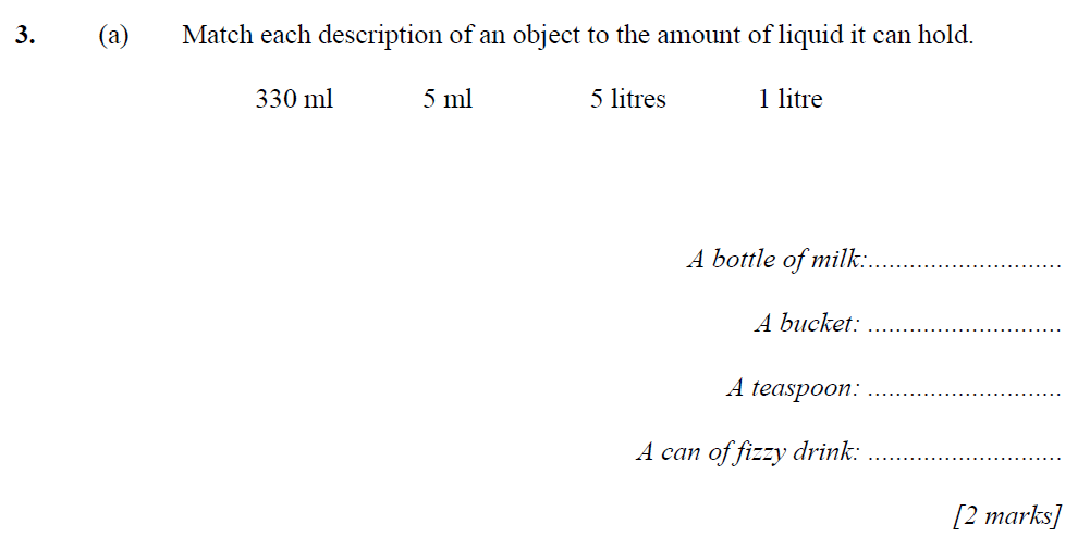 Question 05 - Merchant Taylors School 11 Plus Maths Specimen Paper 2