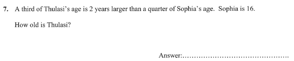 Question 13 - Forest School - 13 Plus Sample Maths Sample Paper