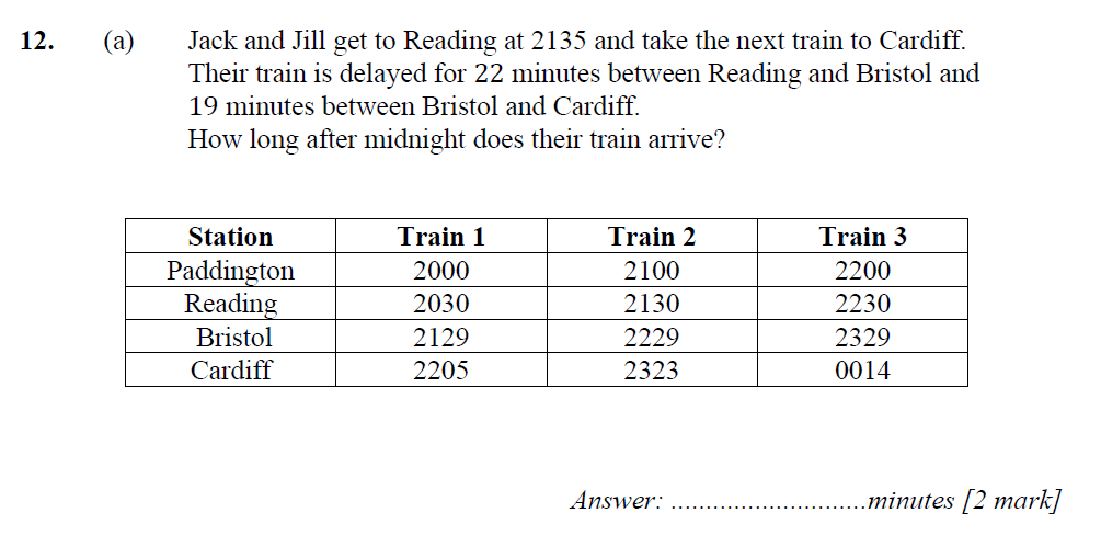 Question 15 - Merchant Taylors School 11 Plus Maths Specimen Paper 1