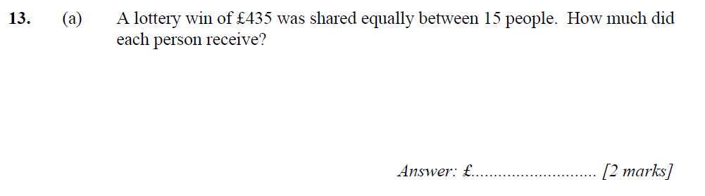 Question 17 - Merchant Taylors School 11 Plus Maths Specimen Paper 1