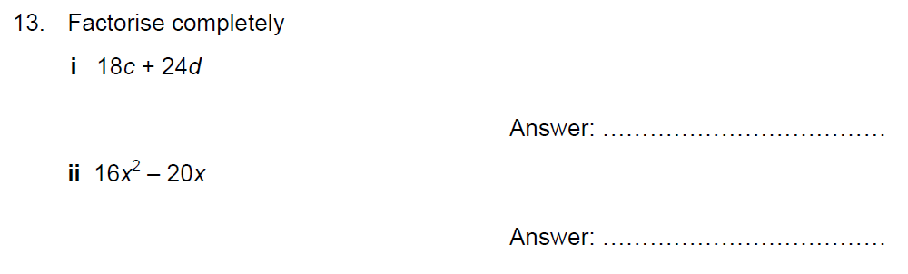 Question 19 Kent College - 13 Plus Maths Sample Paper 2