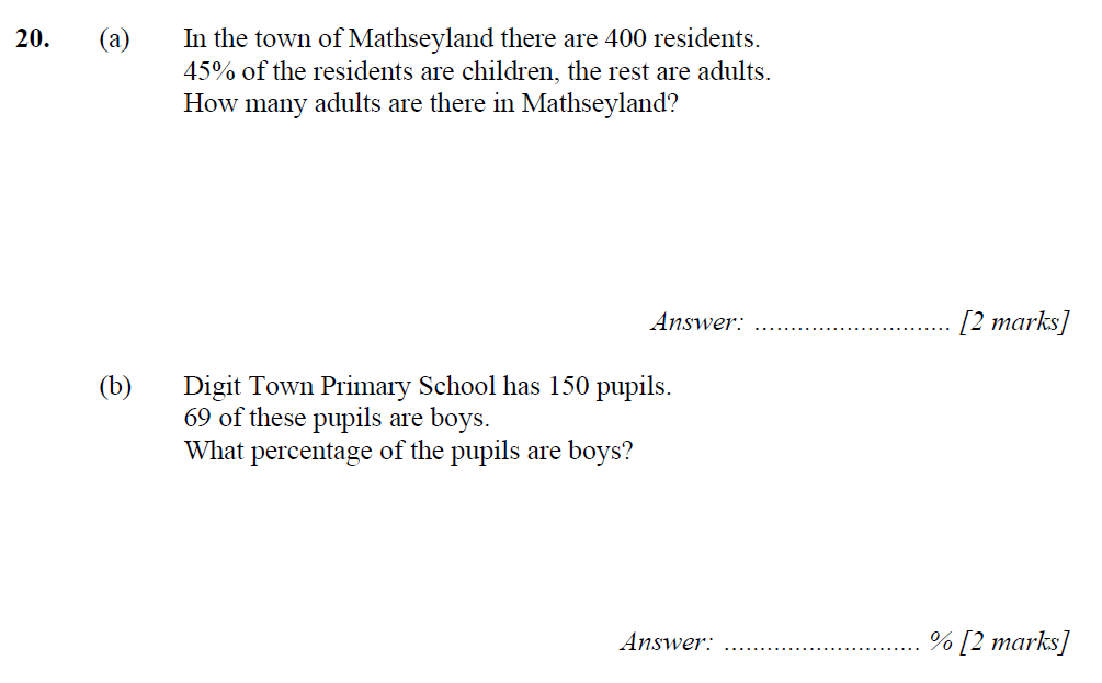 Question 34 - Merchant Taylors School 11 Plus Maths Specimen Paper 1