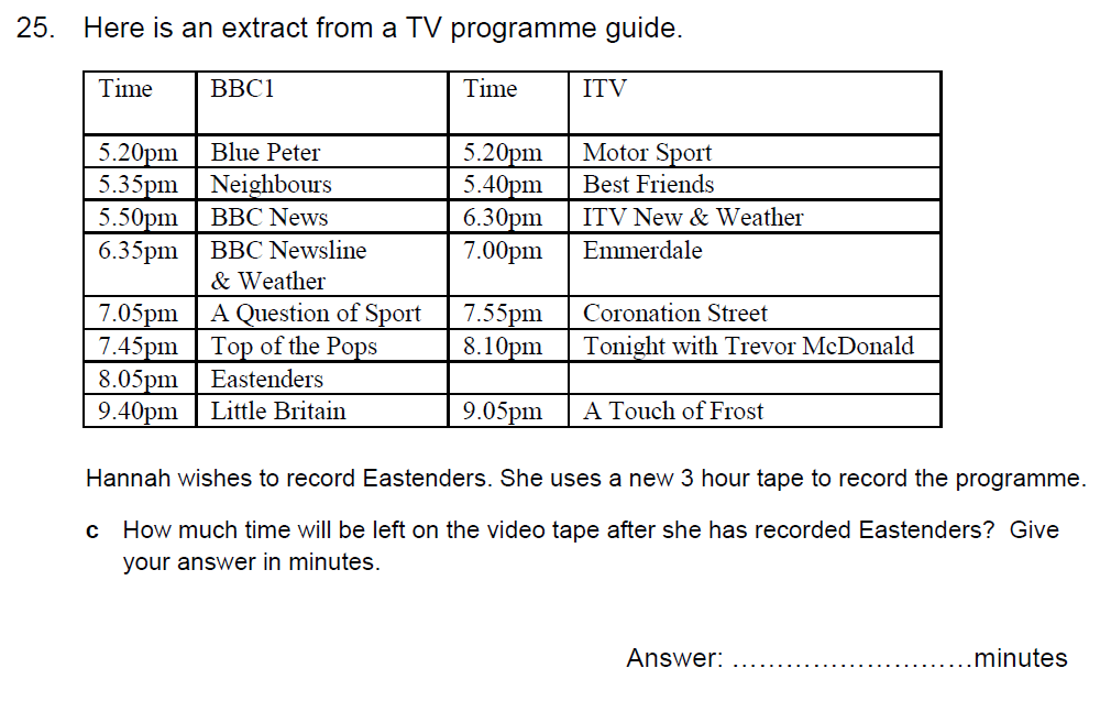 Question 36 Kent College - 13 Plus Maths Sample Paper 2