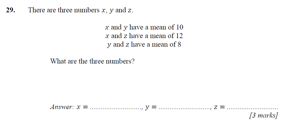 Question 45 - Merchant Taylors School 11 Plus Maths Specimen Paper 2