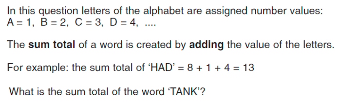 Question 01 Alphabet Codes Quiz