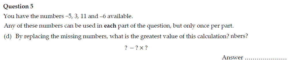 Question 12 - Oundle School 11 Plus Junior Entrance Examination 2022