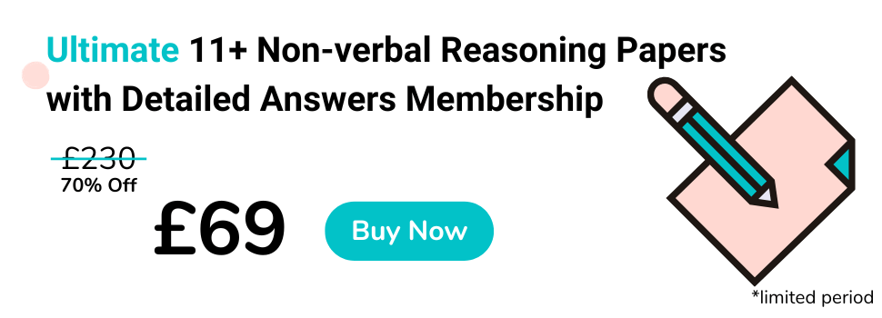11+ Non-Verbal Reasoning VR Practice Papers - Top Advert Card