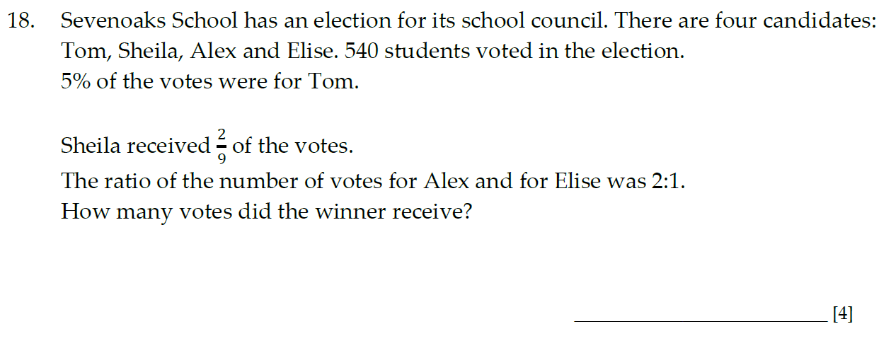 Question 25 - Sevenoaks School Year 7 Entrance Exam 2023