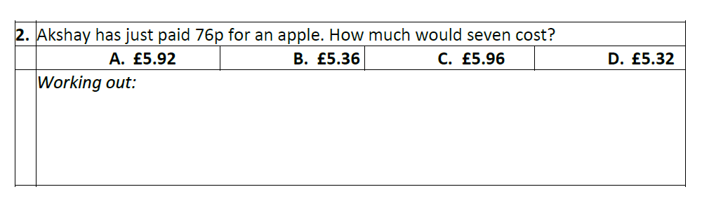 Question 02 Eltham College Year 7 Entrance and Scholarship Exam 2023