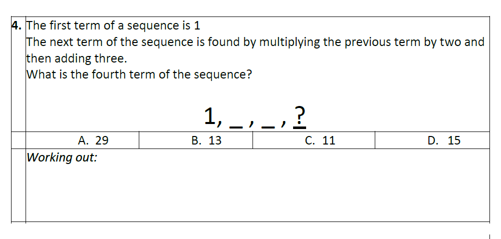Question 04 Eltham College Year 7 Entrance and Scholarship Exam 2023